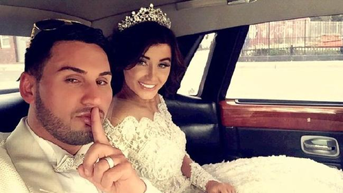 Salim Mehajer and Aysha Learmonth on their wedding day in August 2015. Picture: AAP