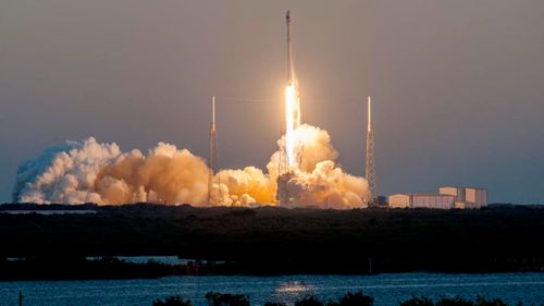 A Space X rocket successfully launches with the DSCOVR satellite aboard. (NASA)