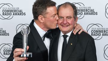 Ben Fordham (left) with his father, John, at the Best Talk Presenter at the Australian Commercial Radio Awards last month where he took out the Best Talk Presenter.
