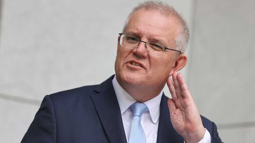 Scott Morrison addresses the media in Canberra.