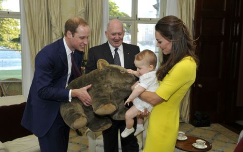 Prince George was famously given an oversized wombat when he visited with William and Kate in 2014. (AAP)