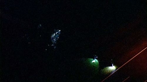 Police combing the area where the pair were last seen. (9NEWS)