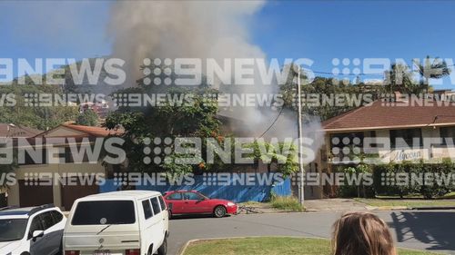 Smoke is seen billowing from the property. Picture: 9NEWS