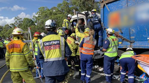 The man was removed from the wreckage and CareFlight’s medical team continued treatment on the man for lower body injuries.