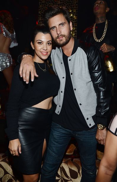 Kourtney Kardashian and Scott Disick celebrate Kim Kardashian's 33rd birthday at Tao Las Vegas on October 25, 2013 in Las Vegas, Nevada.  