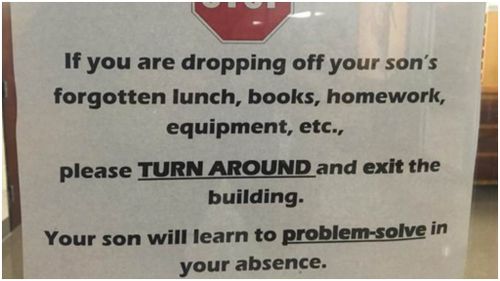 US high school tells parents to stop bringing forgotten lunch and homework 