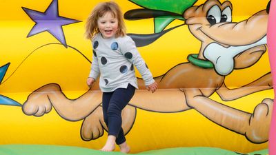 Mia Tindall gets her bouncy slide fix, April 2017