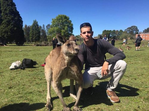 Jonathan Prhrn says he is a professional BASE jumper, pictured on Facebook visiting Australian sites on his travels Down Under.