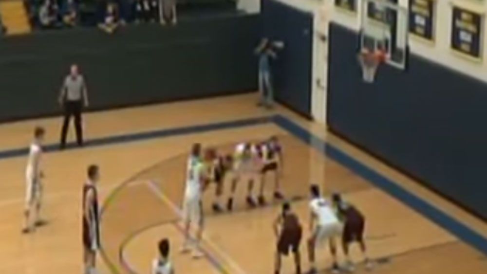 Basketballers pull off stunning win with trick shot