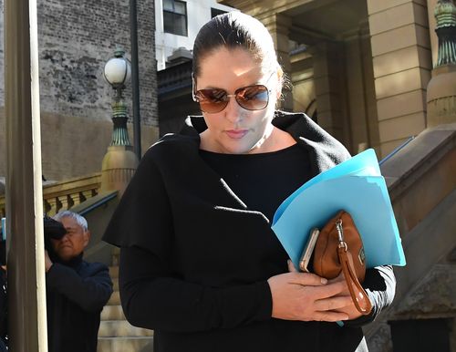 Melissa Taylor, the mother of Daniel Ibrahim, leaves the Central Local Court. (AAP)