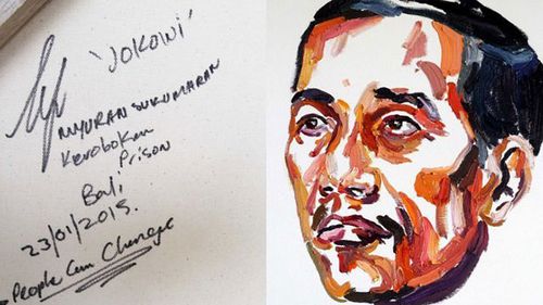 Sukumaran appeals to Indonesian president with a portrait