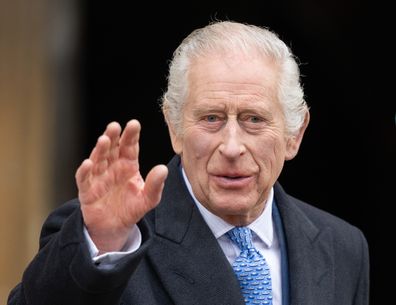 WINDSOR, ENGLAND - MARCH 31: King Charles III attends the Easter Service at Windsor Castle on March 31, 2024 in Windsor, England. (Photo by Samir Hussein/WireImage)