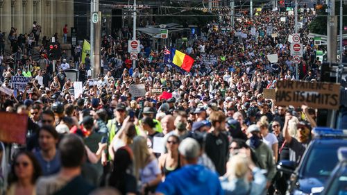 Victoria Health authorities are on high alert after thousands of people took part in an anti-lockdown protest in Melbourne's CBD. coronavirus