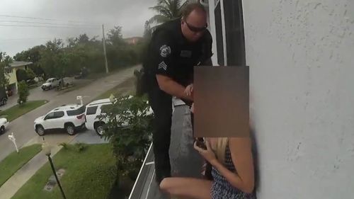 The woman demanded to see the officers' badges after claiming they were "fake". (Delray Beach Police)