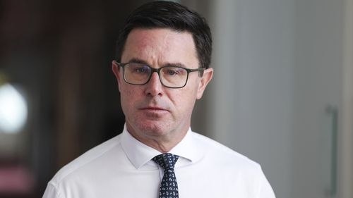 Nationals leader David Littleproud addresses the media at a doorstop interview at Parliament House in Canberra on Wednesday 26 November 2025. fedpol Photo: Alex Ellinghausen