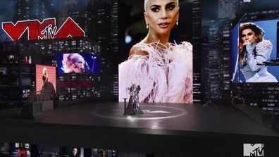 Lady Gaga accepts the Tricon award during the MTV Video Music Awards Sunday, August 30, 2020