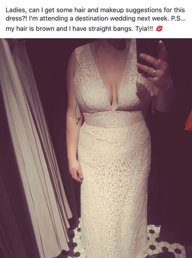 Woman gets hate online for white lace long dress