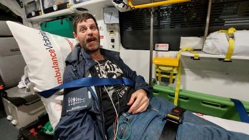 A 54-year-old man has been punched and threatened while walking home from a night out in Melbourne in what he has described as an unprovoked attack. Marty, who did not want to provide his surname, was travelling across the Evan Walker Bridge to Flinders Street Station when he was approached by two young people.