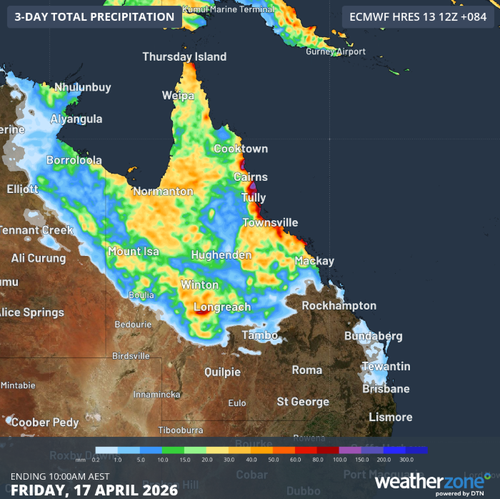 Sembra che questo sarà un altro evento che porterà umidità nell’entroterra del Queensland, che quest’anno ha già avuto la sua giusta dose di pioggia.