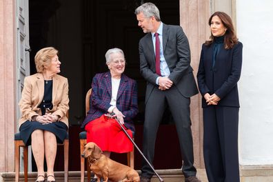 (L-R) Queen Anne-Marie of Greece, Queen Margrethe of Denmark, King Frederick Inner Palace. (Photo by Kristian Tuxen Ladegaard Berg/NurPhoto via Getty Images)