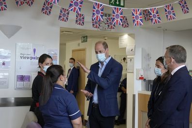 Prince William, President of The Royal Marsden NHS Foundation Trust, meets staff as he visits The Royal Marsden hospital