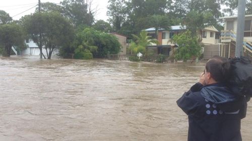 Burpengary, north of Brisbane, is plagued by flooding for a second day in a row. (9NEWS)