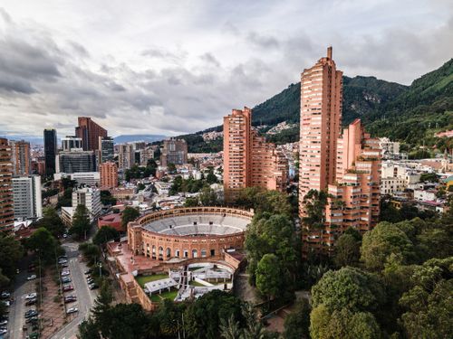 Vue aérienne Bogota, Colombie