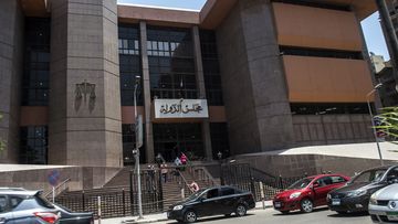 The entrance of the State Council's building, Egypt's highest administrative court, in Cairo. (AFP)