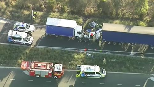 The man and woman in the car were both taken to The Alfred Hospital. (9NEWS)