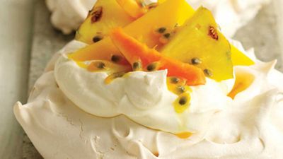 Click here for our <a href="http://kitchen.nine.com.au/2017/01/20/22/05/kenwood-individual-pavlovas-with-tropical-fruits" target="_top">Kenwood pavlova with exotic fruits</a> recipe