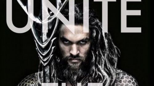 The promo shot features Momoa with Aquaman's trademark trident. (Twitter)