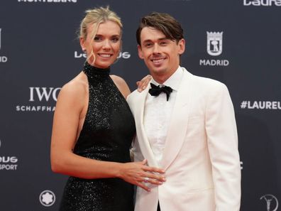 Katie Boulter and Alex de Minaur  arrive at the Laureus World Sports Awards.
