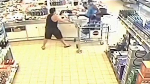 Mr Melgarejo grabbed a trolley to try to subdue Davidson after the cashier had been wounded.