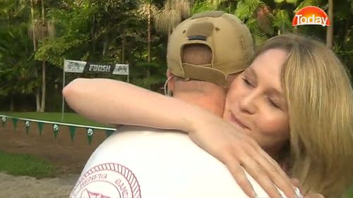 A shocked Jen Clarke didn't hesitate to accept the proposal. (9NEWS)