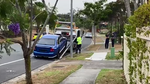 The blue Holden Commodore the men escaped in was found dumped a short distance away.