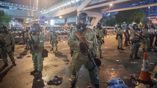 Police used tear gas and fired rubber bullets at the demonstrators. (Getty Images)