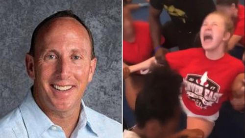 Former East High School principal Andy Mendelsberg and 13-year-old cheerleader Ally Wakefield. (East High School/KUSA-TV)