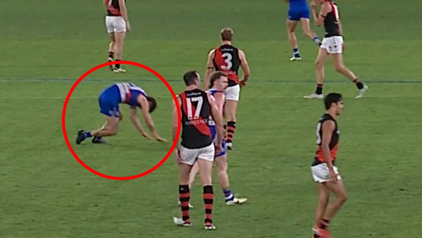 Tom Liberatore slumped to the ground unexpectedly during the Bulldogs&#x27; loss to the Bombers.