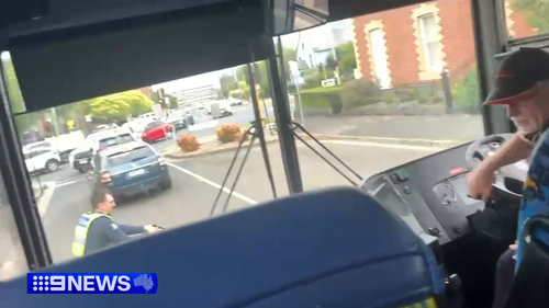 Terrified students could be heard screaming inside the bus as shots rang out right in front of them.