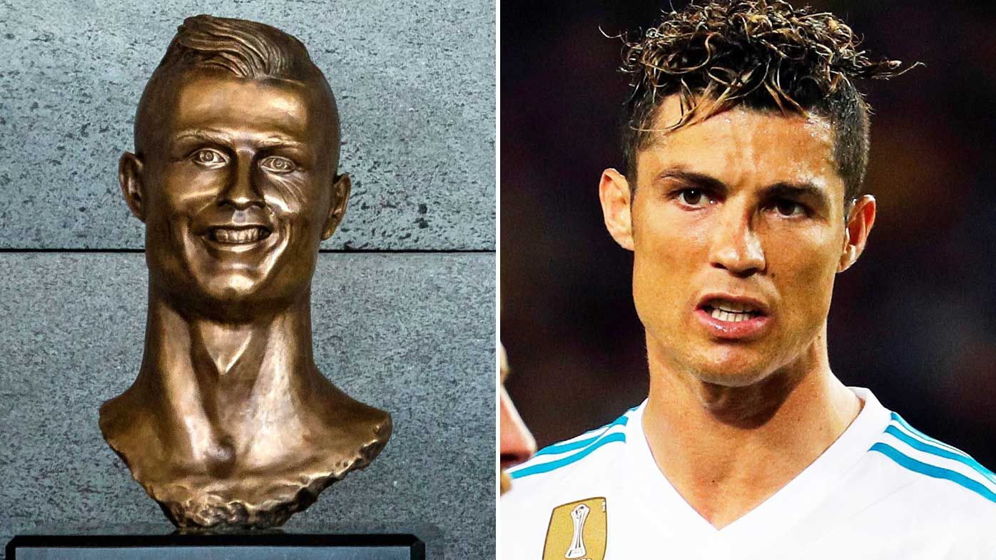 Cristiano Ronaldo's infamous bust at Madeira Airport replaced, petition started to bring it back