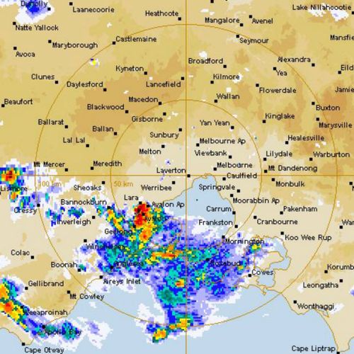 Rain over Geelong. (Bureau of Meteorology)