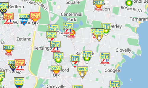 Diesel prices sydney PetrolSpy