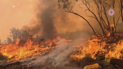 A bushfire continues to burn near Tara in Queensland.
