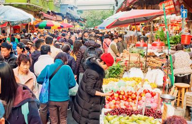 Mong Kok wet markets, fruit stalls