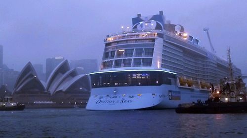 The ship, carrying 6500 passengers and crew, docked in Sydney this morning. (AAP)