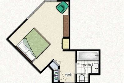Floorplan hotel room apartment 