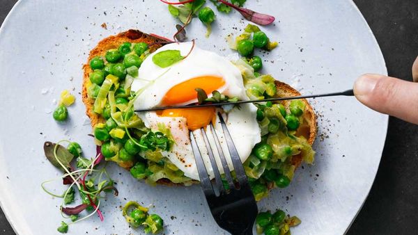 Smashed peas on toast