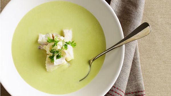 Cream of fennel soup with smoked haddock