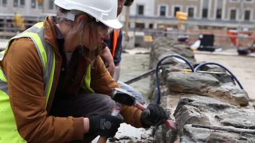 Archaeologists working at the site (9NEWS)