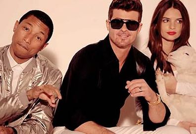 Still from Blurred Lines music video (Star Trak)